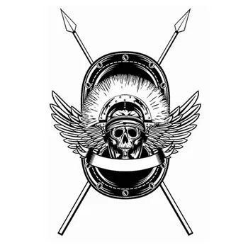 

Skull Spear Shield Wing Sticker Punk Death Decal Horror Halloween Devil Poster Name Car Window Art Wall Decals Decor Mural