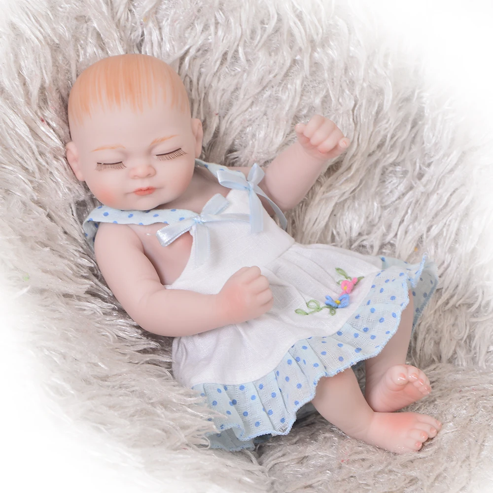 Мини 11 дюймов полное тело силиконовые Reborn Реалистичная кукла девочка Младенцы
