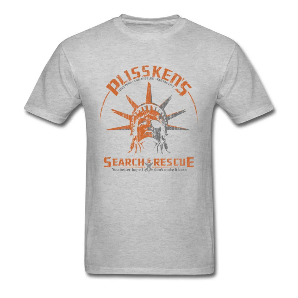Crazy T Shirt Fashion Round Collar Plisskens Search and Rescue Cotton Fabric Student Tops Shirts Geek Short Sleeve Tee-Shirt Plisskens Search and Rescue grey