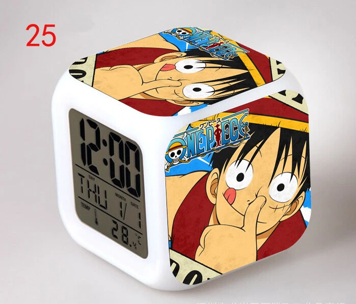 Аниме One Piece Luffy Ace Nami Nico Robin фигурка Санджи Чоппер Led цифровой будильник светящийся