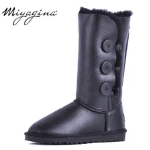 MIYAGINA/женские зимние ботинки; женские ботинки из натуральной овечьей кожи; натуральный мех; Повседневная Теплая обувь; женские зимние ботинки