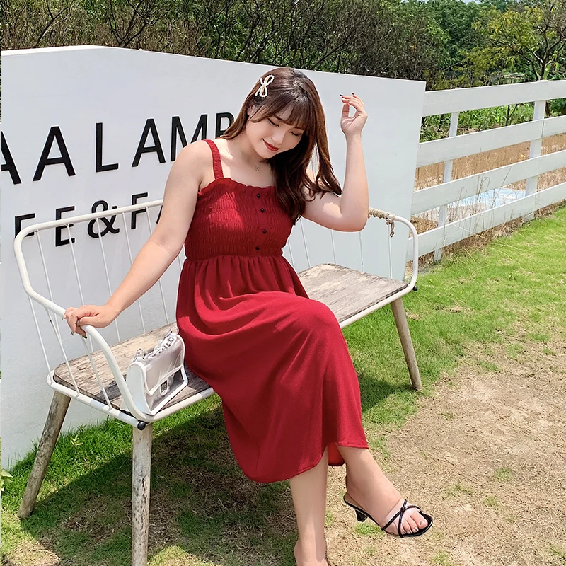 

2019 Korean version new fashion women's dress big size wrap breast strap dress summer sexy dress 662