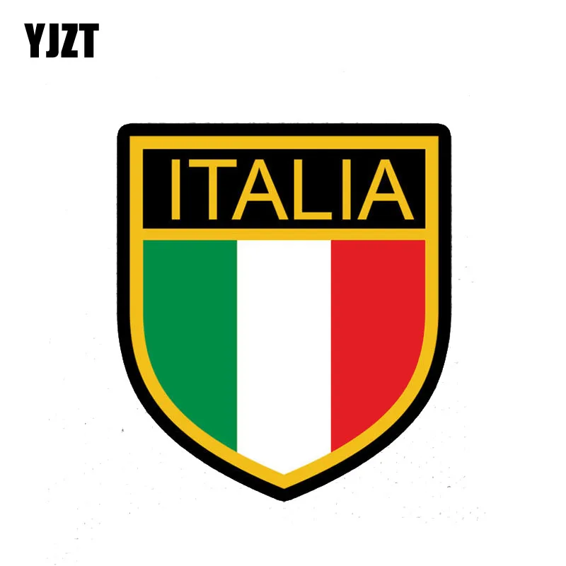 

YJZT 10.7CM*12CM Flag ITALY Car Sticker Shield Decal Accessories 6-2254