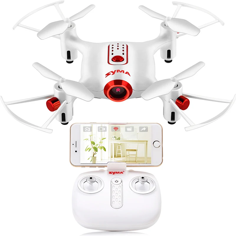 SYMA X20W мини квадрокоптер с камерой дрон WI-FI Камера FPV реального времени Transit RC Дрон Quadcopter селфи Дрон план полета легко Управление самолета игрушки - Цвет: White