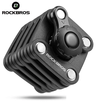 

ROCKBROS Mini Portable Bicycle Lock Anti-Theft Foldable Chain MTB Road Bike Password Lock Folding-locks Cycling Hamburg-Lock