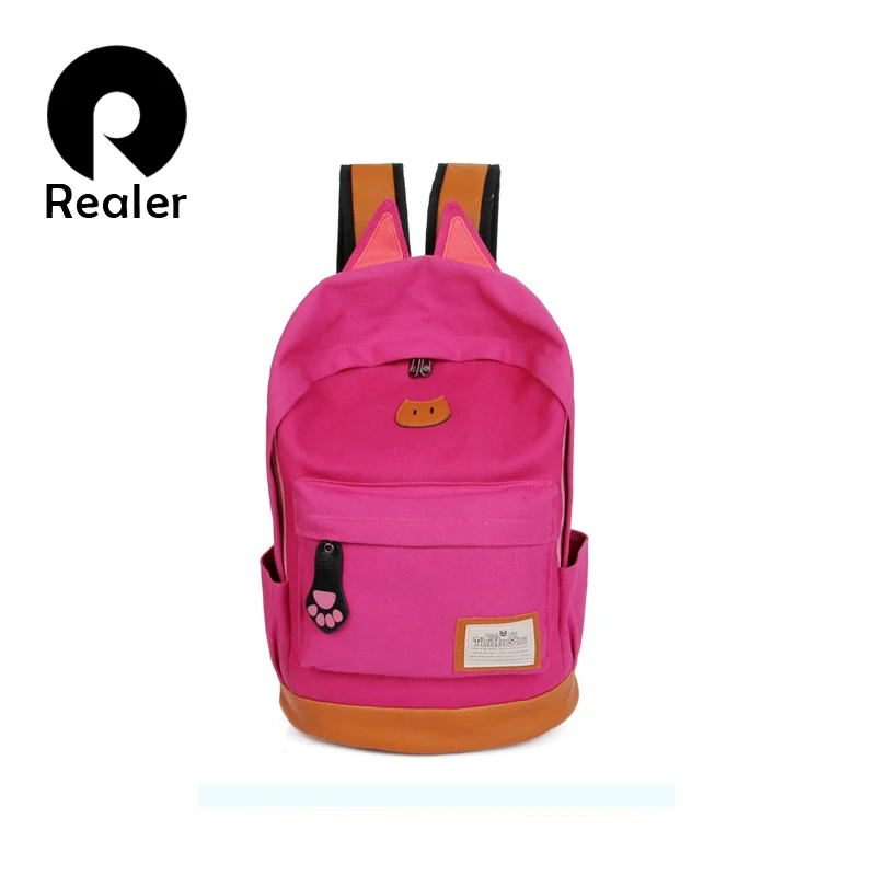 Backpacks for Teenage Girls Fashion School Bag Student Rose Canvas