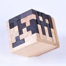 Rompecabezas de madera 3D para niños, rompecabezas de madera 3D IQ, cubo entrelazado Montessori, juguetes para el desarrollo de los niños, Juguetes educativos de Aprendizaje Temprano