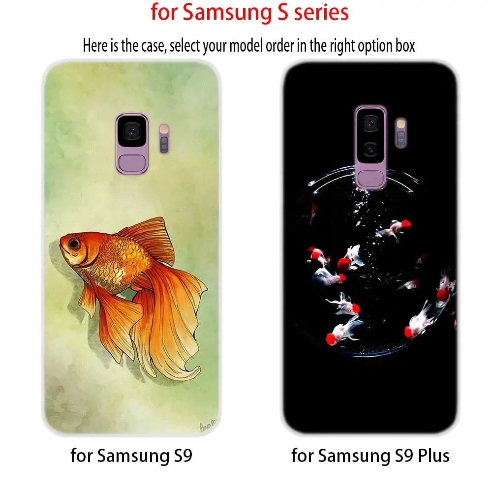 Милый мягкий чехол из ТПУ с изображением золотой рыбки для Samsung Galaxy S7 Edge S8 S9 S10 S11 S20