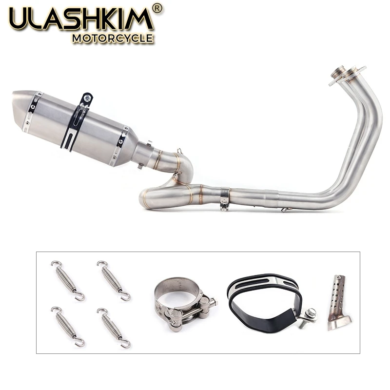 

Motorcycle Exhaust Muffler Middle Link Pipe Full System Slip On For kawasaki NINJA650R ninja650 Z650 2017 2018