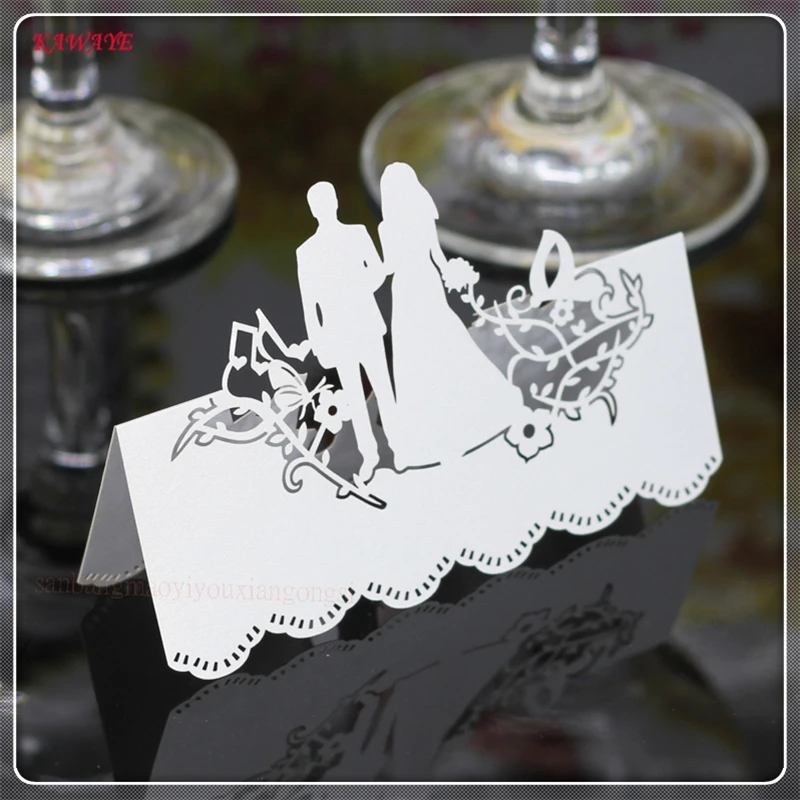 

50pcs/Set Hollow MR & MRS Seat Card Wedding Party Table Name Place Cards Laser Cut Table Cards Wedding Decoration 5ZXX02