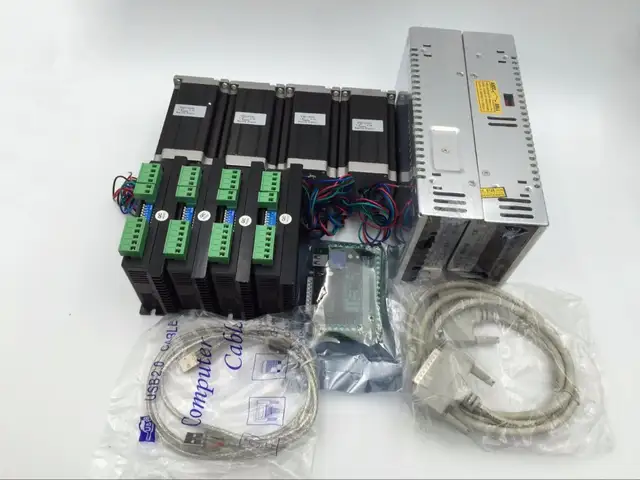 Placeholder 4 Axis Nema23 Stepper Motor Driver Cnc Kit 2pc Power Supply 5axis Breakout Board Placeholder 4 Axis Nema23 Stepper Motor Driver Cnc Kit 2pc Power Supply 5axis Breakout Board