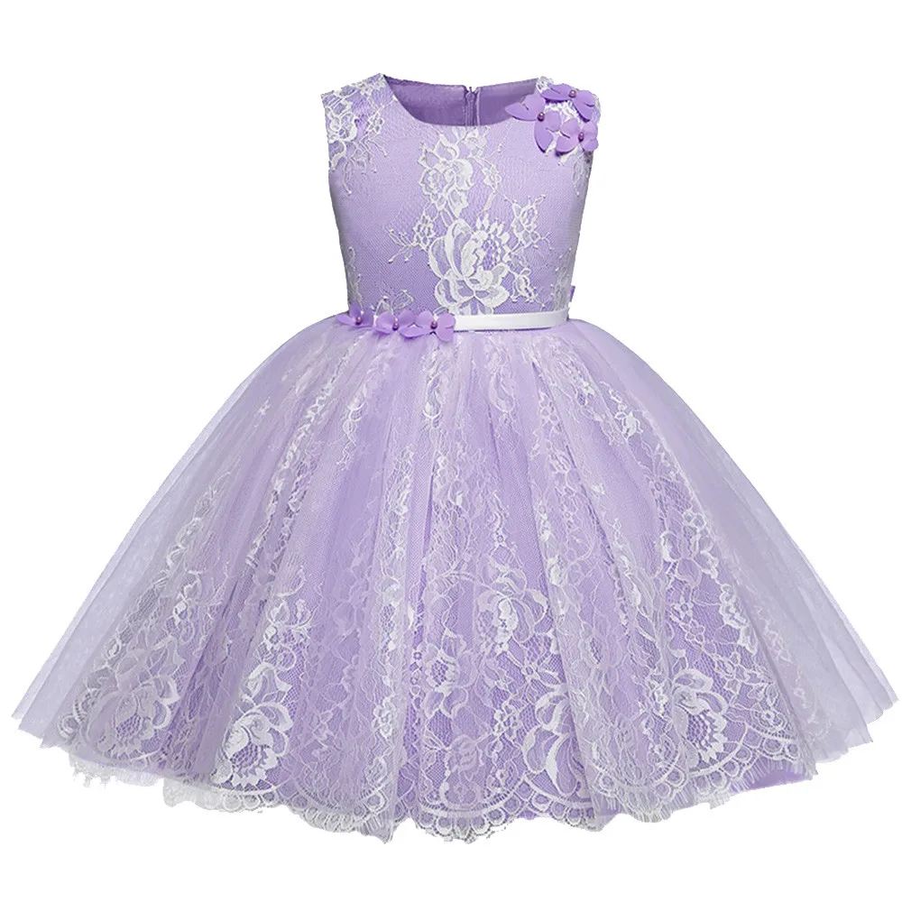 

Child Girls Lace Floral Princess Wedding Performance jurken Formal Dress Clothes Vestidos de fiesta party dress