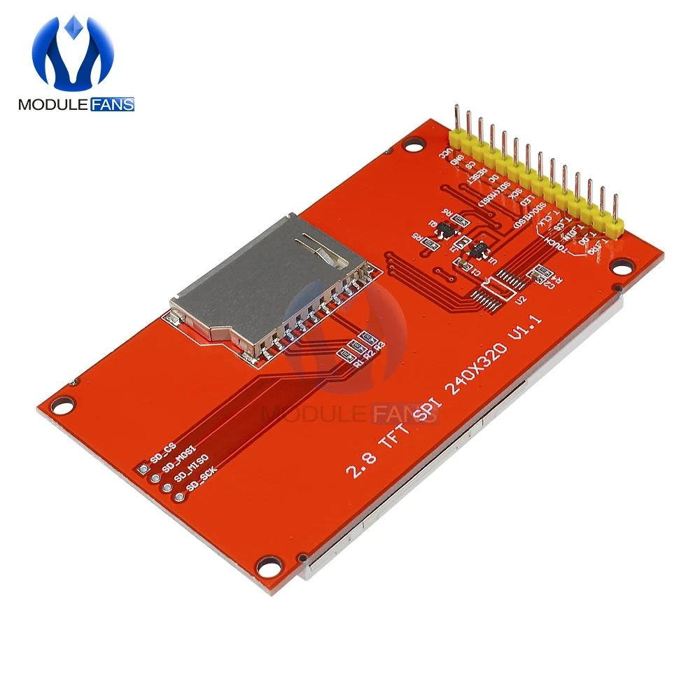 ILI9341 2," 2,8 дюймов TFT SPI Сенсорная панель 240X320 lcd последовательный порт PCB адаптер Micro SD 5 В/3,3 В ЖК-дисплей модуль платы MCU IO