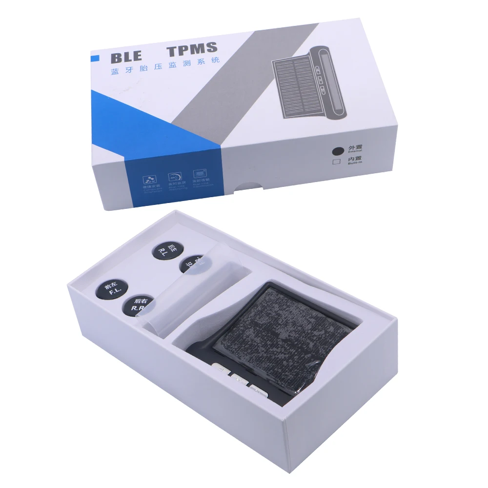 New Smart Car TPMS Bluetooth VC611 Pressure Monitoring System with LCD Display and Phone App Monitoring 4 Sensors