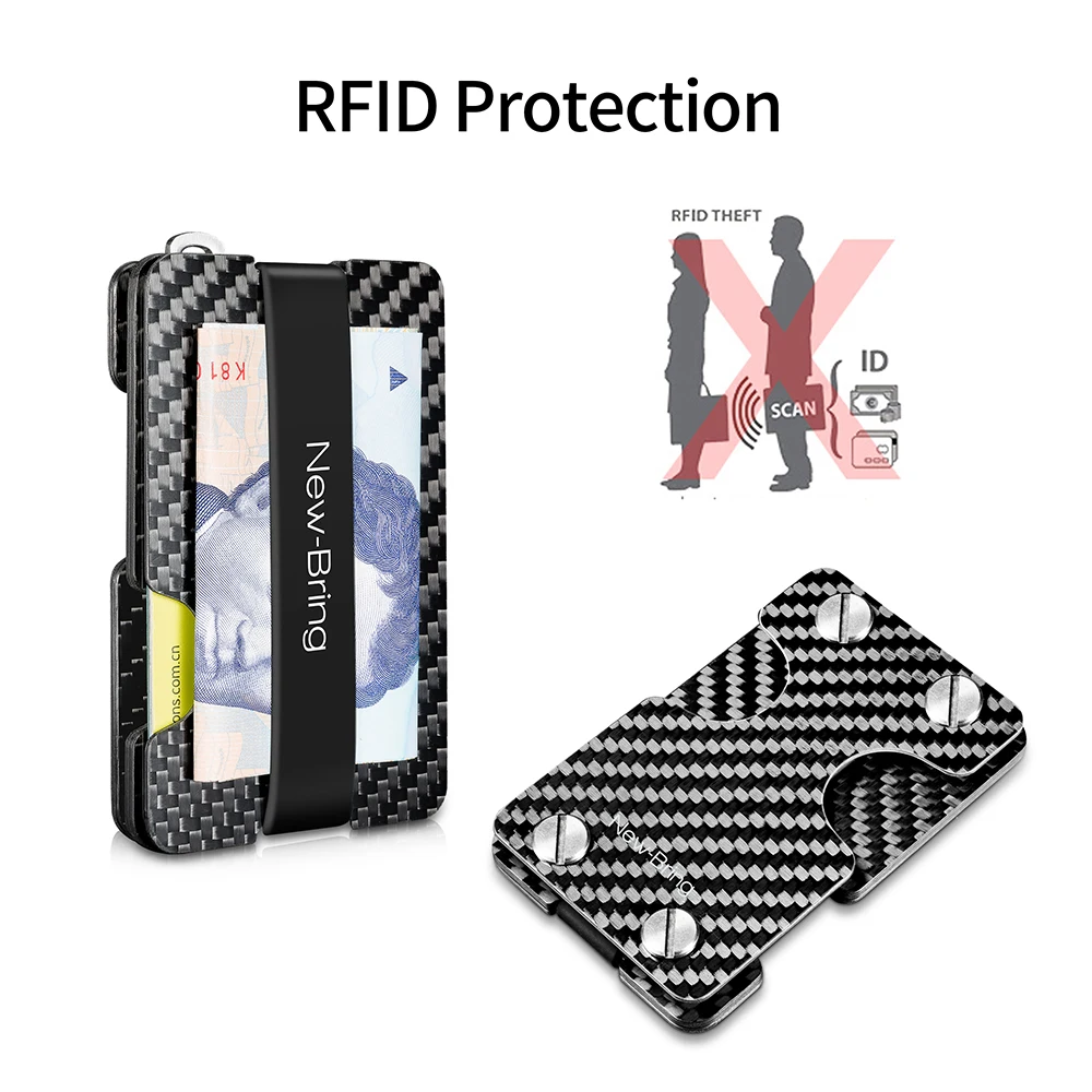 Carbon Fiber Credit Card Holder and Key Organizer With RFID Anti-thief Multi-functional Card Wallet Male U-disk include wallet card holder card holder credit card holder
