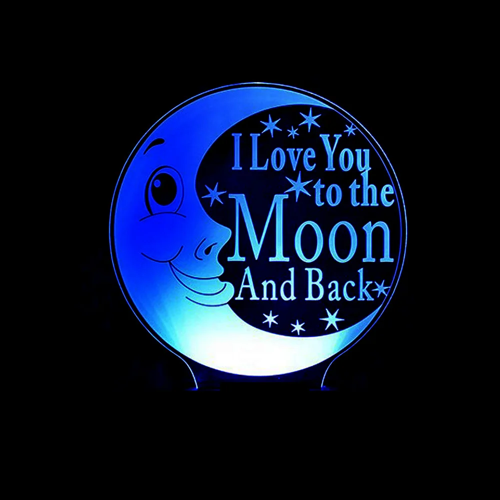 

Baby Sleeping Lighting Table Lamp 3D I Love You To The Moon And Back Moon Nightlight LED Bedroom Bedside Night Light Decor Gifts
