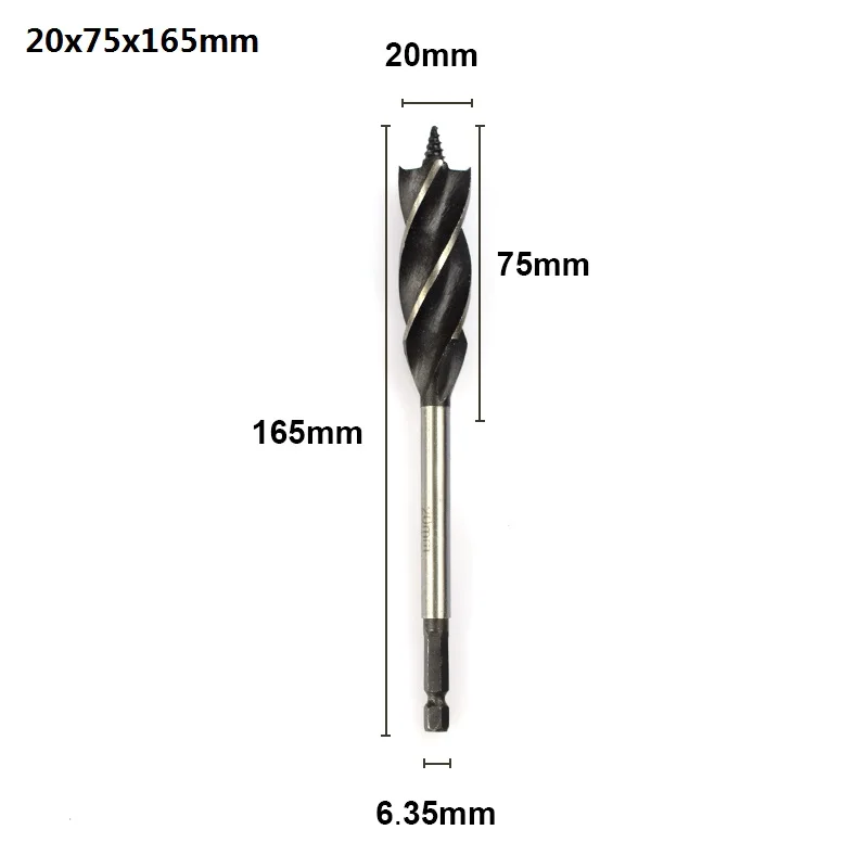 1pc 20mm XCAN 1 шт. 10-25 мм шестигранный хвостовик 4 Флейта шнека сверло Дерево отверстие резак ядро сверло дерево сверло - Цвет: 1pc 20mm