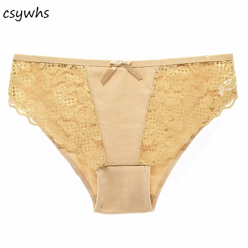 CSYWHS 3 шт./лот сексуальные кружевные трусики женские прозрачные хлопковые трусы с