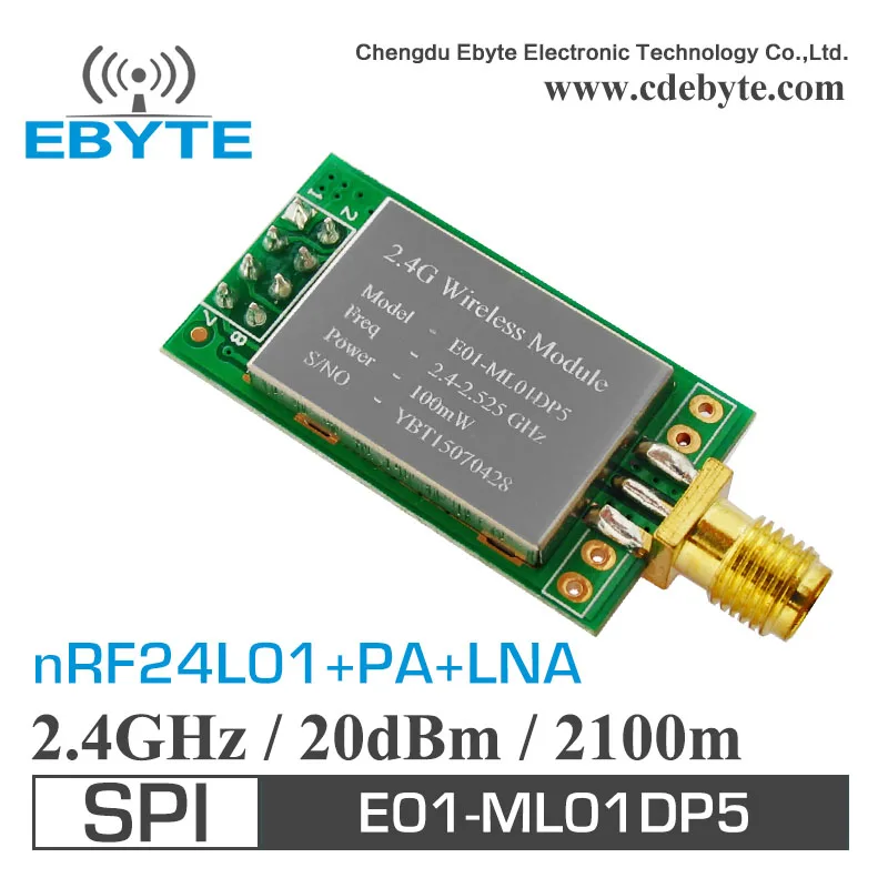 Специальное предложение Φ Ebyte 20 дБм 2 4 ГГц 2100 м SPI nrf24L01 + PA LNA радиочастотный