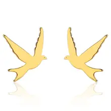 Yiustar женские модные милые серьги-гвоздики голубь мира для женщин девочек ювелирные изделия из нержавеющей стали 3 цвета птица серьги подарок