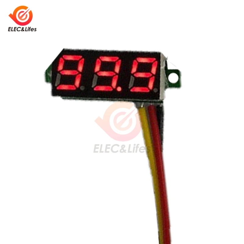 DC 0 V-100 V Мини 0,28 дюймов светодиодный цифровой вольтметр измеритель напряжения детектор напряжения монитор тестер панель автомобильный вольтметр 12V 24V красный зеленый - Цвет: Красный