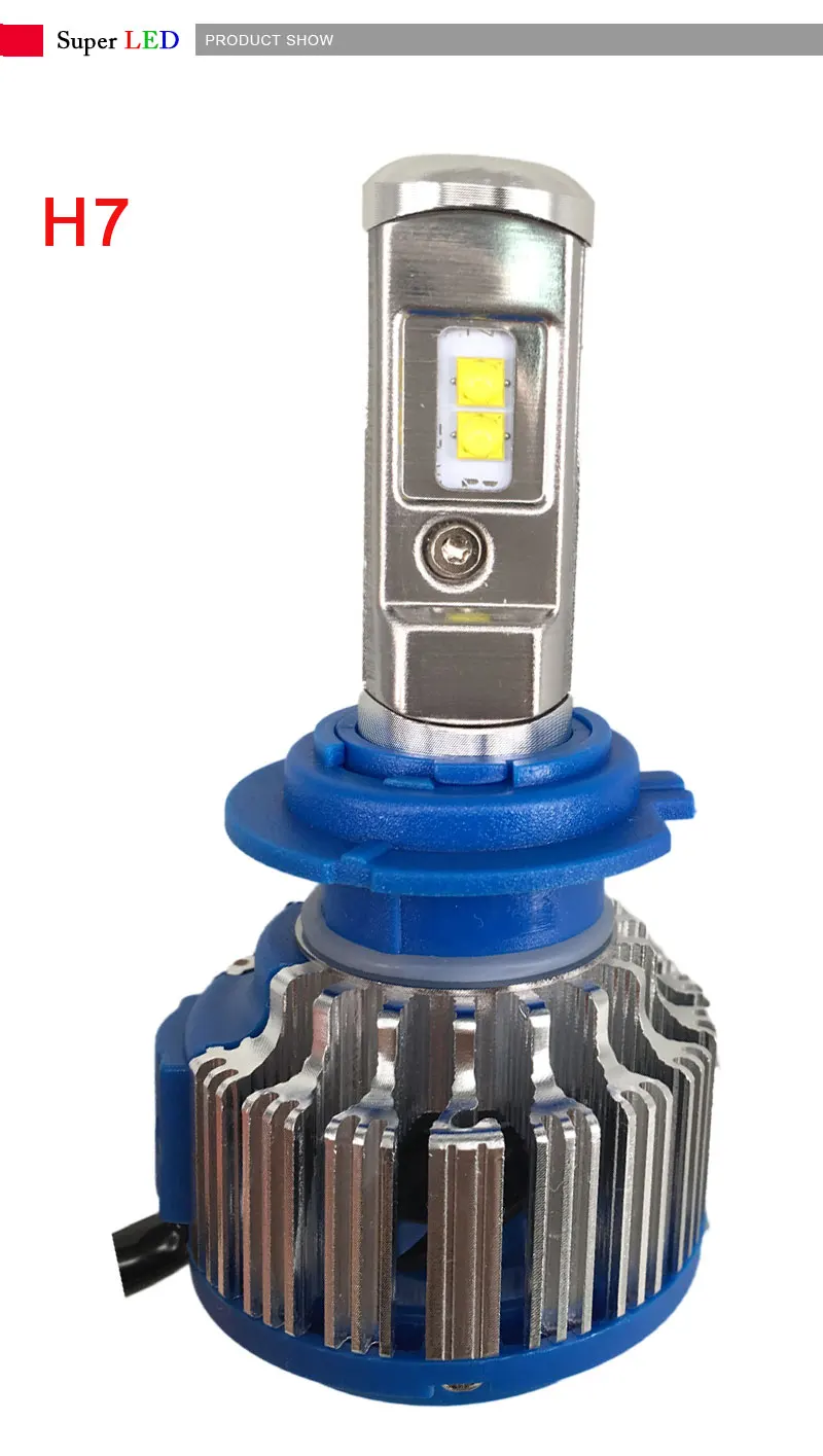 H7 Headlight Bulbs 12V Automotive LED Headlamp Conversion Kit Replace Xenon Headlight Bulb Halogen Light Super White (4)