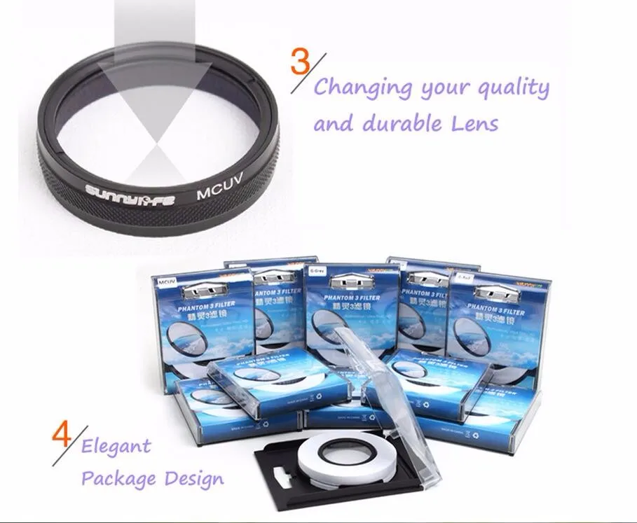 DJI Phantom 4 Phantom 3 Lens Filter ND4 ND8 CPL MCUV Filter Case Bag Professional Advanced Camera Accessory Mirror Polarizer