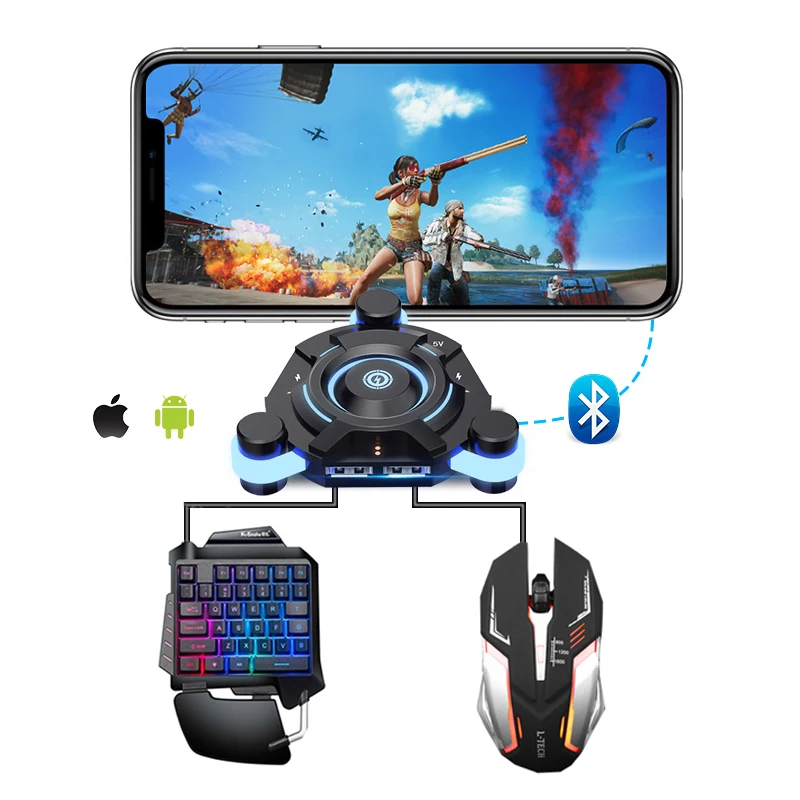 

PUBG Mobile Gamepad Controller Bluetooth Wireless Keyboard Mouse Converter Adapter For IOS Android Phone Tablet Remote Console