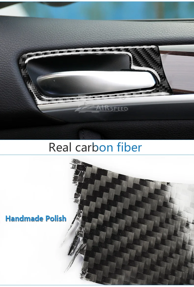 Carbon Fiber Car Interior Door Handle Cover Stickers Decoration Mouldings for BMW E70 X5 E71 X6 2008-2014 Accessories (9)