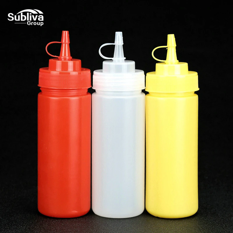 

Plastic Squeeze Bottle BBQ Ketchup Sauce Dispenser Bottles Olive Oil Dispensing Bottle Mayonnaise Squeeze Jar with Cap