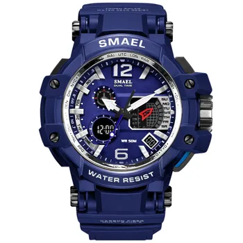 

SMAEL Fashion Sport Watch Men Multi-functional Digital LED Electronic Watches PU Rubber Mens Clock Quartz Wrist watches reloj