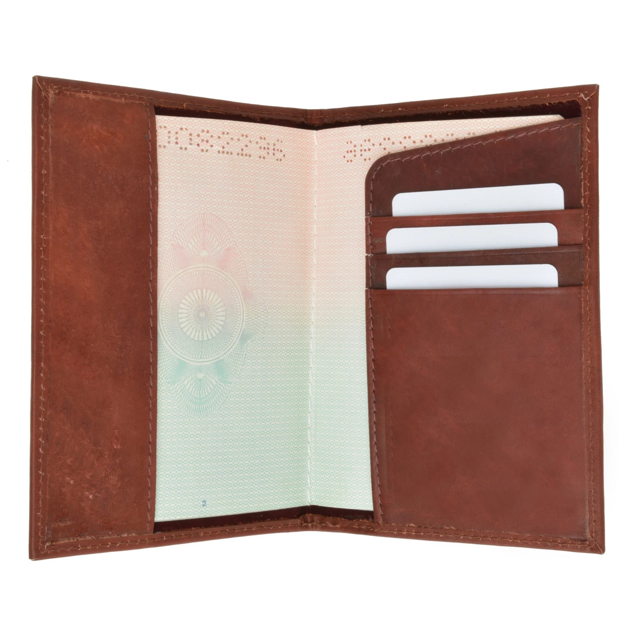Genuine Leather Passport Credit Card Holder Wallet for Traveling 601 CF USA BLIND (C) (3)