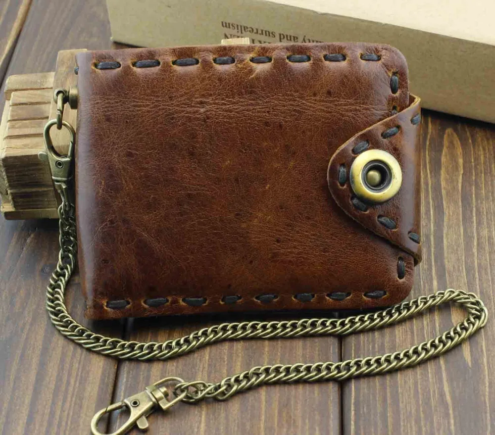 Gepersonaliseerde portemonnee Schedel & Paardebloem portemonnee Ghotic portemonnee Heren lederen portemonnee Skeleton portemonnee Handgesneden Tassen & portemonnees Portemonnees & Geldclips Portemonnee met ketting 