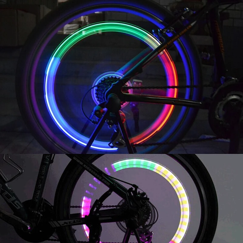 

Bike Car Motor Wheel Tyre Tire Valve Cap LED Light Spoke Flashing Lamp Sports Bicycle Bike Accessories Top Quality 2pcs