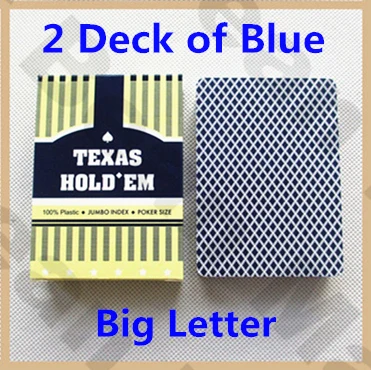 Texas Big Character Edition пластиковая игра в покер - Цвет: 2blue bigletter