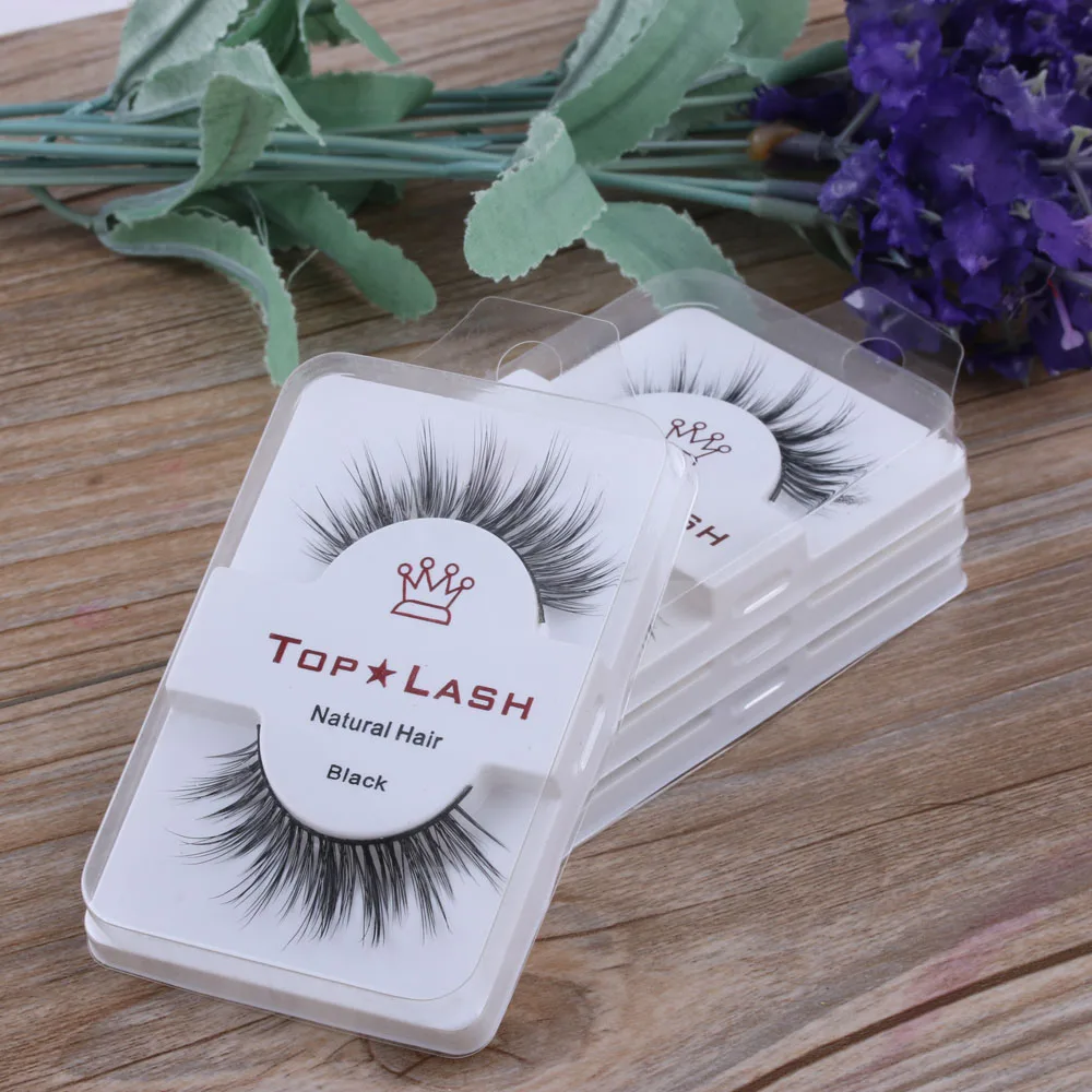 

1 Pair Beauty Eyelash Extensions Black Luxurious 100% Real Mink Natural Long Thick Eye Lashes False Eyelashes D-6