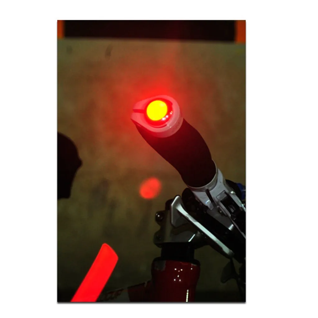 Perfect Bicycle Bike Handle Bar End Plug 2 Mode Red Light LED Warning Safety Lamp 2 lighting modes Alloy plastic increase road safety 2 Perfect Bicycle Bike Handle Bar End Plug 2 Mode Red Light LED Warning Safety Lamp 2 lighting modes Alloy plastic increase road safety 2