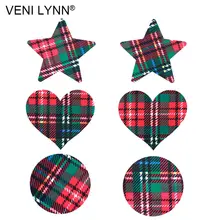 VENI LYNN 5 пар квадратные решетчатые одноразовые накладки на грудь наклейки звезды накладки на грудь сердце крышка Pasties круглая лента для женщин Boob