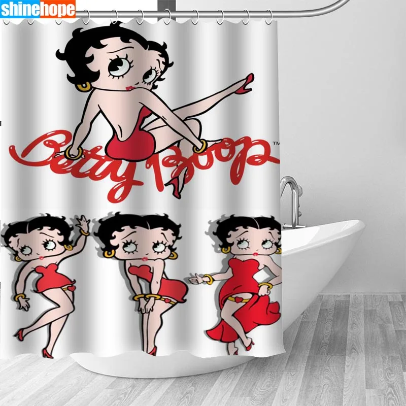 1 шт. Betty Boop Душ шторы в ванную комнату полиэстер Душ Шторы печать Шторы мультфильм душ Шторы s