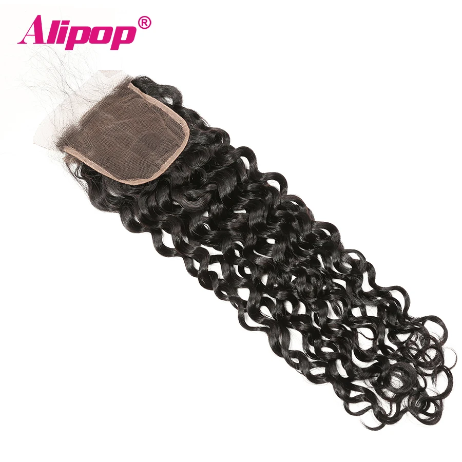 Water Wave Closure Peruvian Hair 4x4 Lace Closure Human Hair Closure 10-20 22 24 Inches Closure Free Middle 3 Part Remy Hair (11)