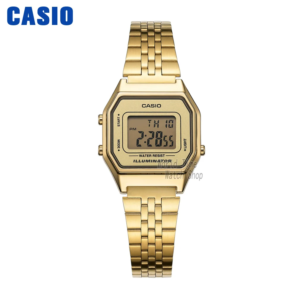 Casio часы золотые женские часы лучший бренд класса люкс водонепроницаемые кварцевые часы женские светодиодные цифровые спортивные женские часы relogio feminino reloj mujer montre homme bayan kol saati zegarek damski - Цвет: LA680WGA9D-1