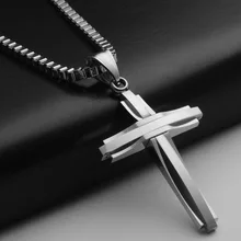 Colar pingente cruz aço inoxidável 316l minimalista, fantasia masculina cruz colares para masculino jesus cristo joias