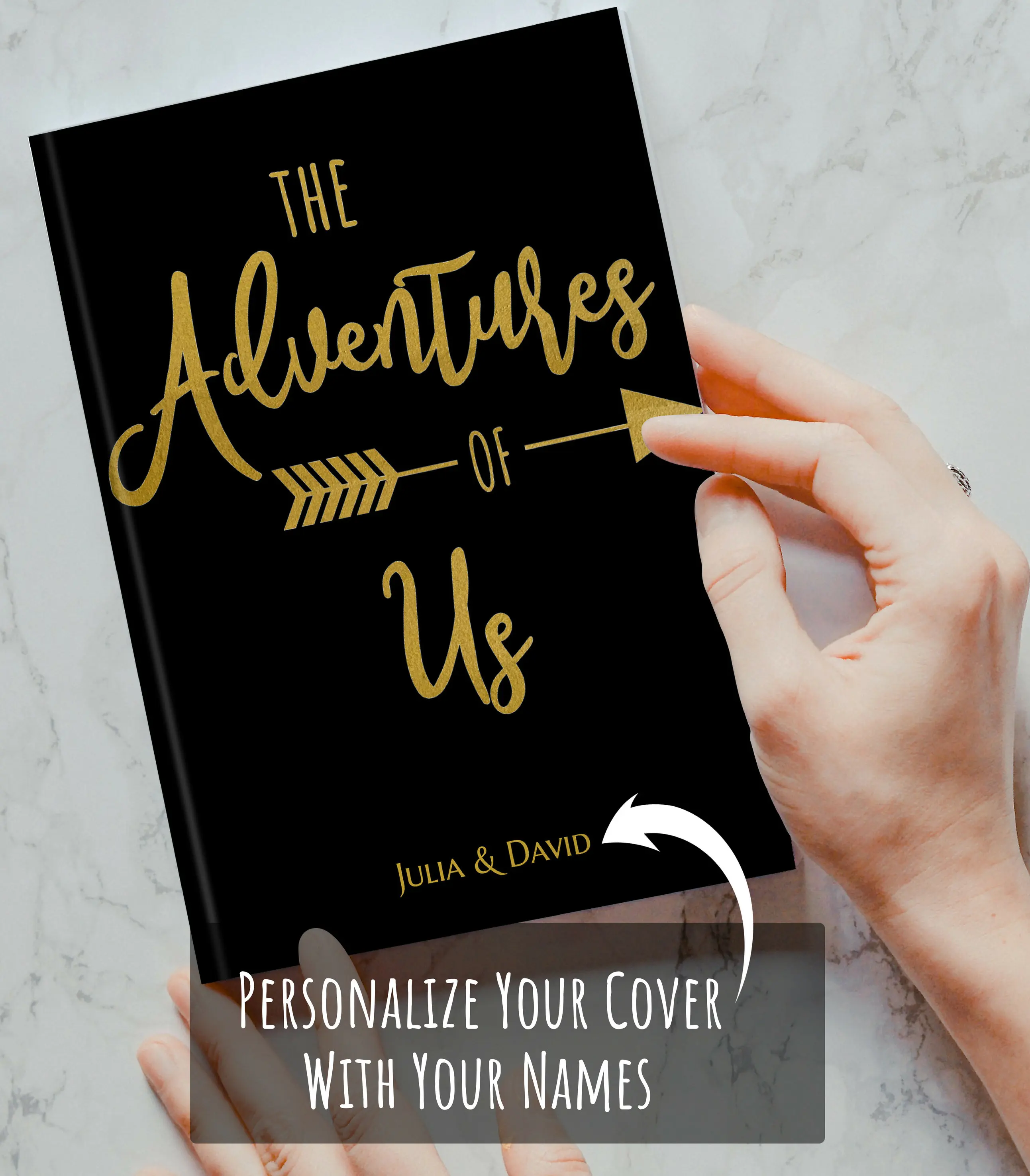 

Personalized Adventures of Us Couples Journal Books, Custom names date Anniversary Engagement Bridal Shower journal guestbooks