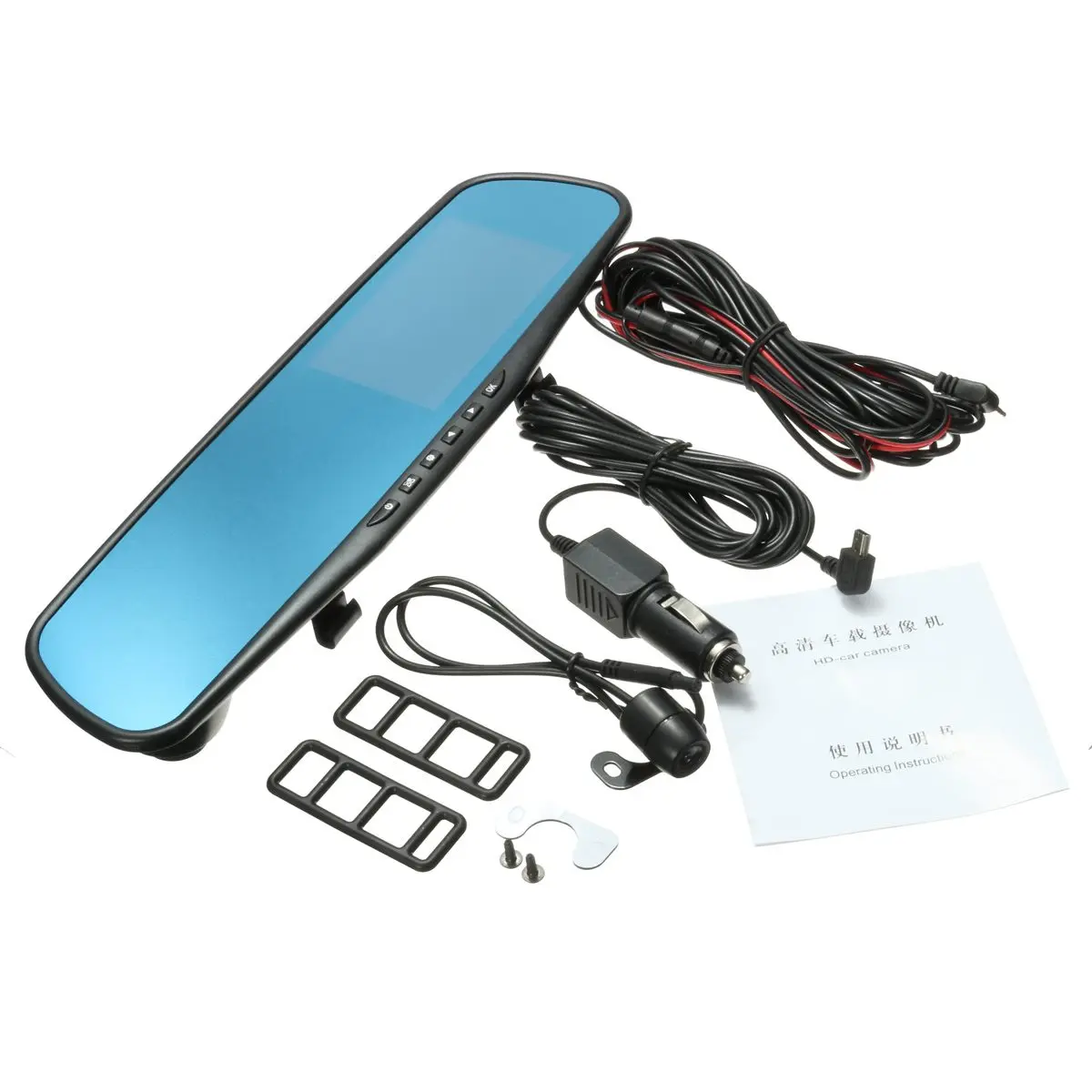 HD 4,3 дюймовый видеорегистратор с двойным объективом, зеркальный видеорегистратор для автомобиля, видеорегистратор, Автомобильная камера заднего вида