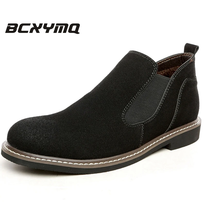 2016 warm fashion men Chelsea boots add fur winter ankle boots shoes,quality