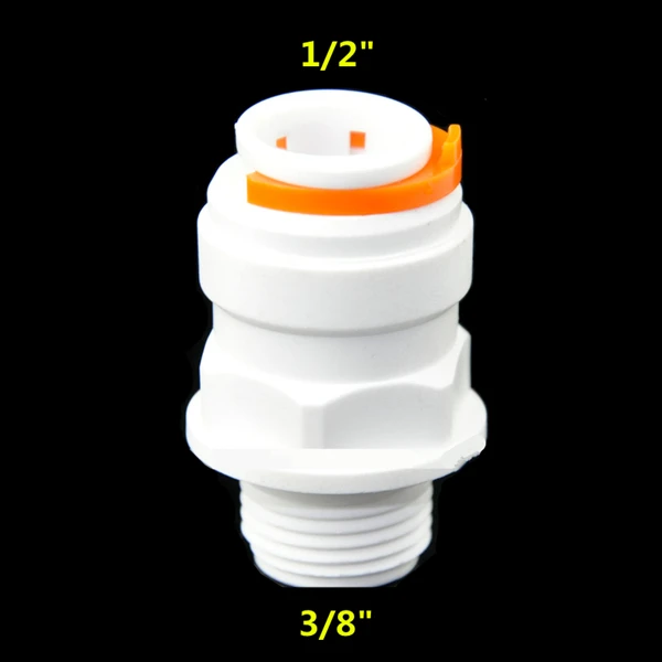 

Free Shipping Straight 3/8" Male Thread to 1/2" Push Fit Tube Quick Connect Adapter for Reverse Osmosis Water System