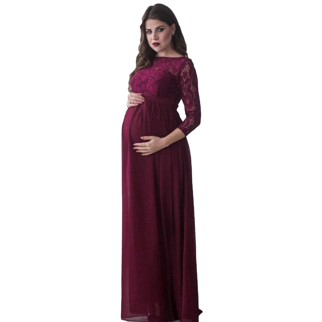 YJSFG HUIS Nieuwe Mode Zwangere Vrouwen Lace Jurken Gown Maxi Wit Jurk Bruiloft Kant Fotografie Lange Jurken Rijk YJSFG HUIS Nieuwe Mode Zwangere Vrouwen Lace Jurken Gown Maxi Wit Jurk Bruiloft Kant Fotografie Lange Jurken Rijk