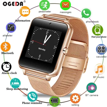 

OGEDA 2019 GT08 Smartwatch Men Women Blutooth Camera Stainleess Steel Stopwatch Dial/Answer call Sim TF Card Reloj Android&IOS