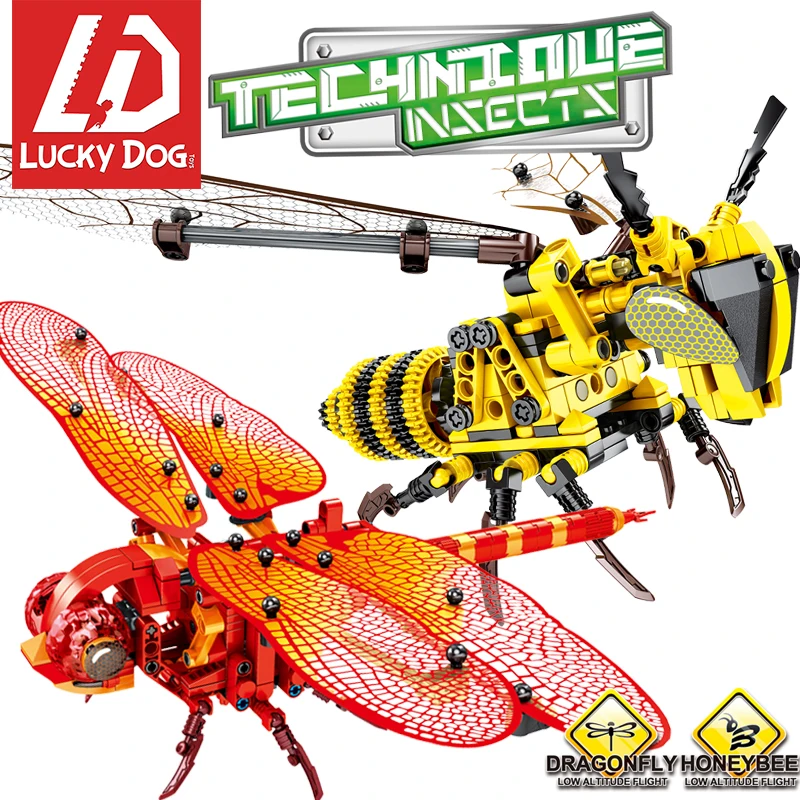 

Simulated Insect Building Blocks DIY Dragonfly Bee Model Compatible LegoINGly Technic Creator