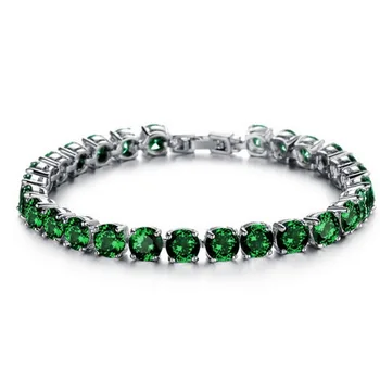 

Jade Angel Sterling Silver Plated Princess Cubic Zironia Tennis Bracelet Charm Women Wedding Jewelry